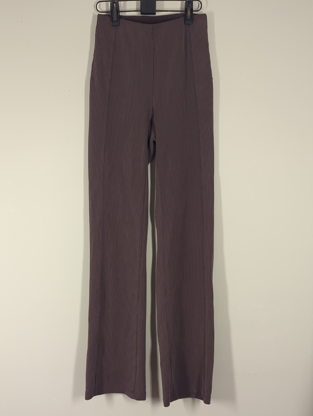 Lululemon Mid-Rise Ribbed Flared Pants Brown Dark Taupe Size 2